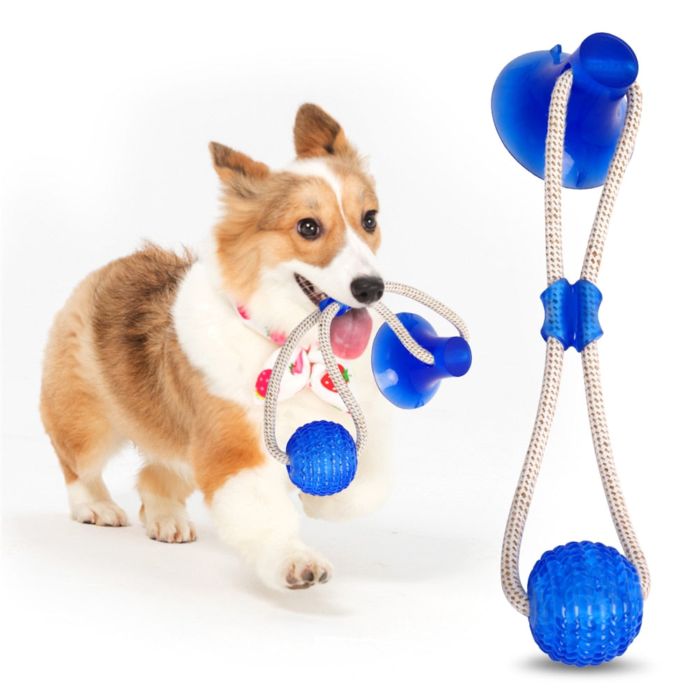 3Pcs Multifunction Pet Molar Bite Dog Toys Rubber Chew Ball Cleaning Teeth Safe Elasticity Soft Puppy Suction Cup Dog Biting Toy-4